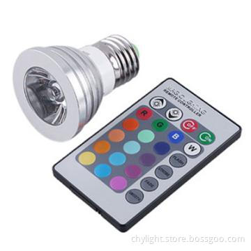 E27 AC100~245v High Brightness 3 Watt with Remote  RGB Led Spot bulb